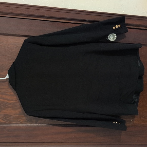 Talbots Wool Academia Double Breasted Black Blazer Size 14 - Picture 6 of 7